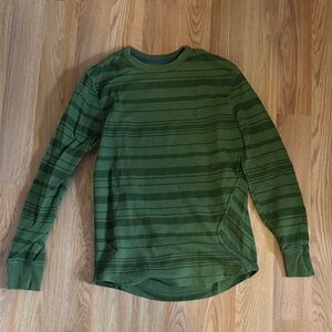 Volcom Olive Striped Long Sleeve Tee